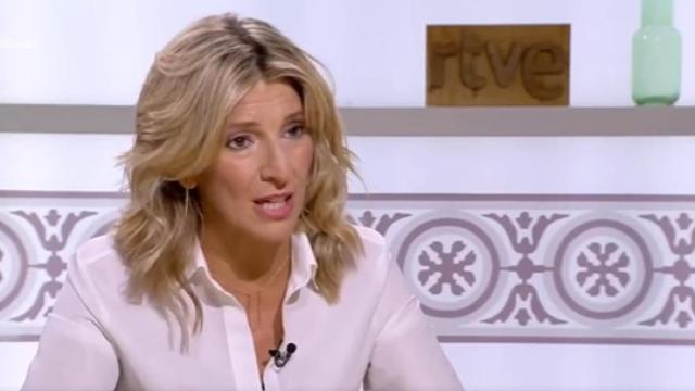 La líder de Sumar, Yolanda Díaz, este viernes en una entrevista en TVE Catalunya.