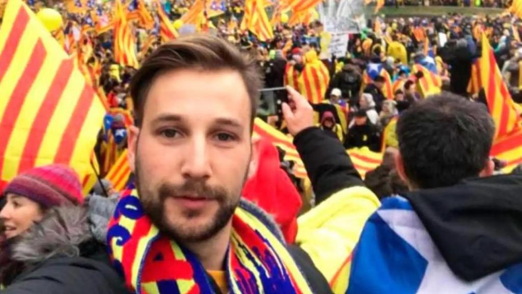 Albert Donaire en una marcha por al secesión catalana