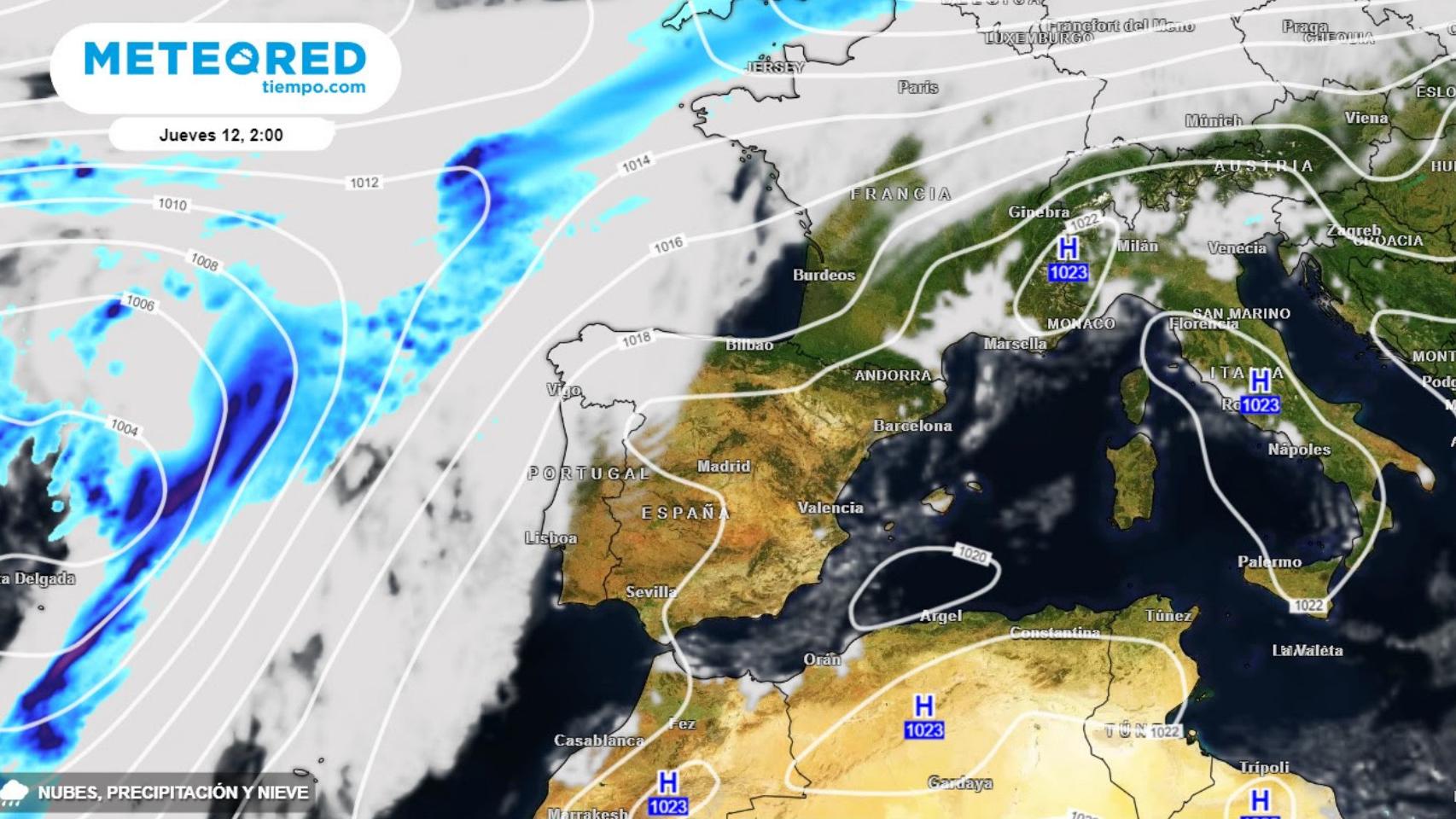 Las precipitaciones a comienzos del puente de octubre. Meteored.