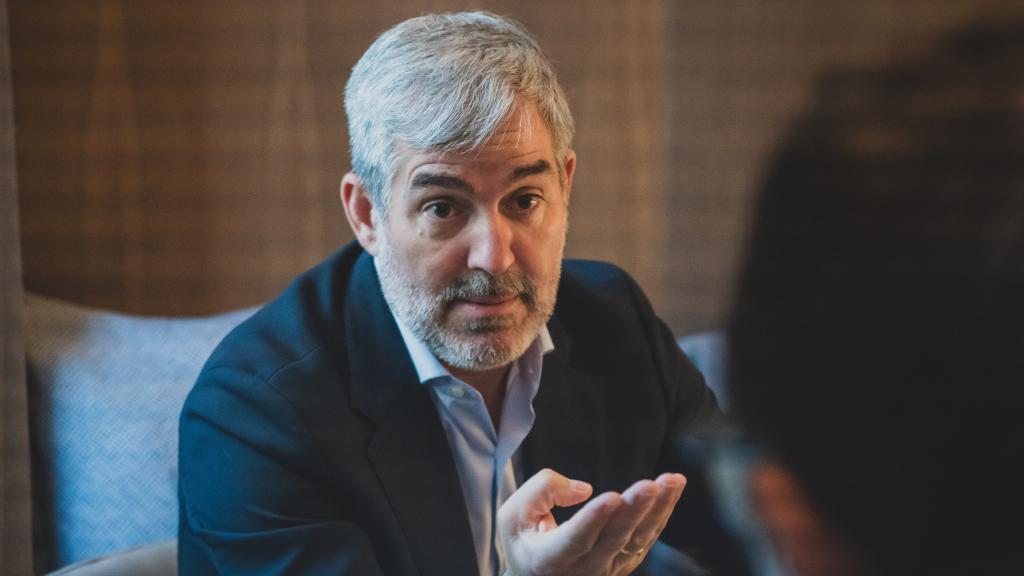 El presidente de Canarias y líder de CC, Fernando Clavijo, entrevistado en Madrid.