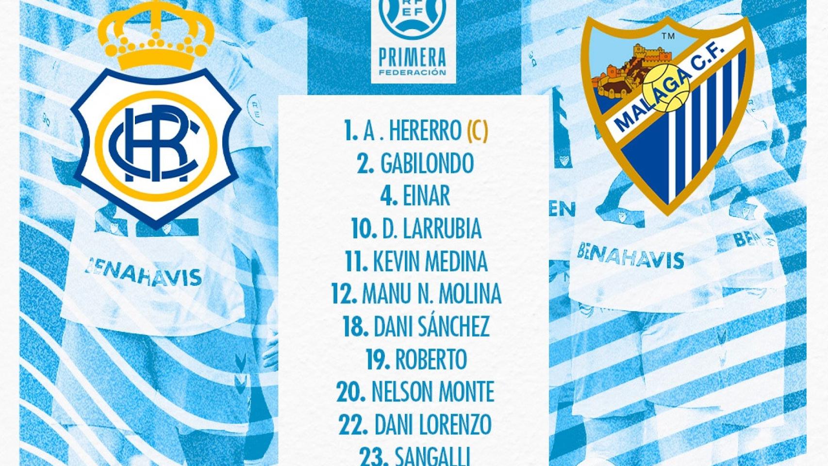 Las alineación del Málaga CF contra el Recreativo de Huelva: Genaro y Dioni, al banquillo