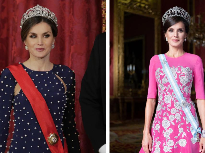 La Reina, con dos de sus tiaras más espectaculares.