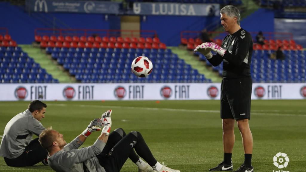 José Manuel Santisteban durante un entrenamiento con el Real Valladolid