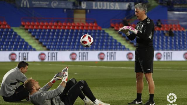 José Manuel Santisteban durante un entrenamiento con el Real Valladolid
