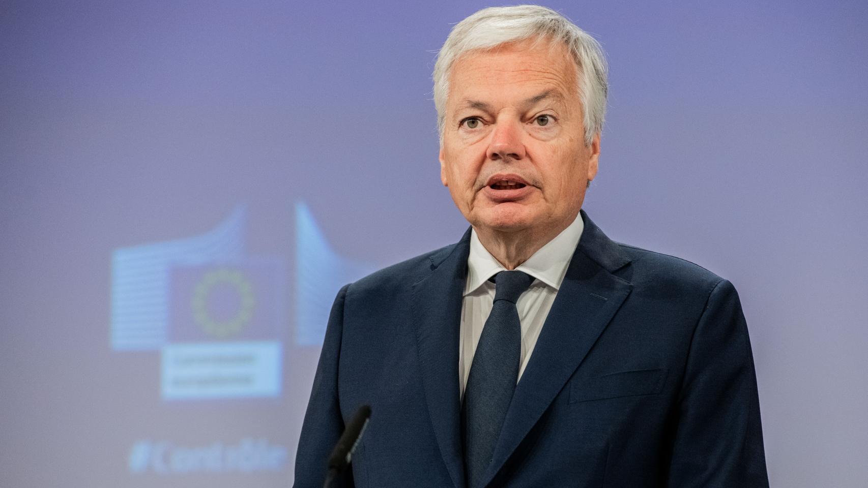 El comisario de Justicia, el liberal belga Didier Reynders, en una rueda de prensa
