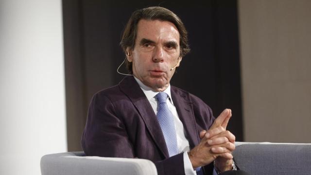El expresidente del Gobierno, José María Aznar, durante un coloquio del Foro Neos, este lunes.
