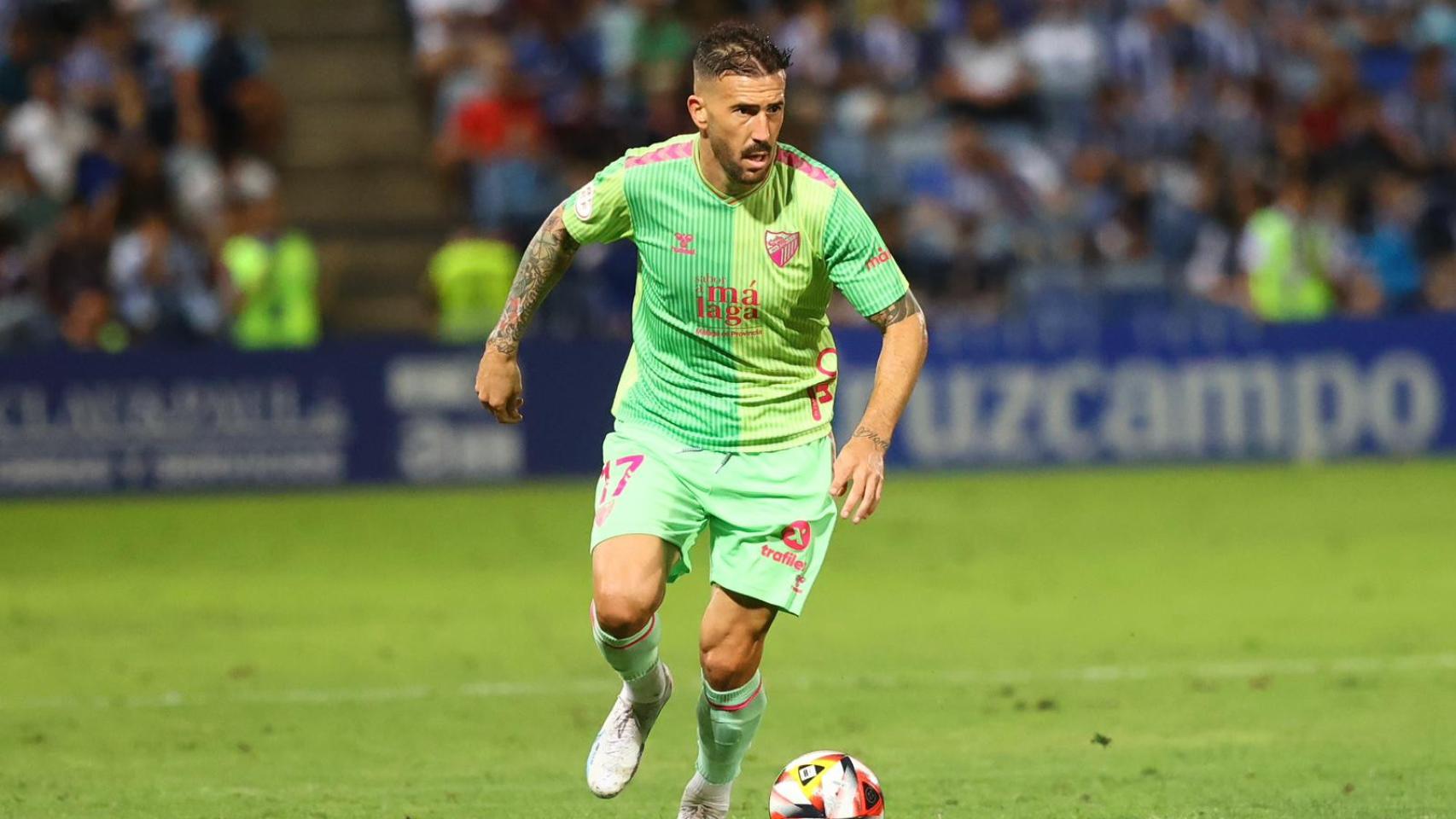 Dioni durante el Recreativo de Huelva vs Málaga CF