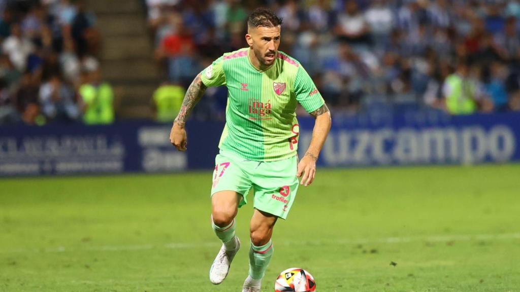 Dioni durante el Recreativo de Huelva vs Málaga CF