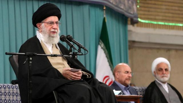 Alí Jamenei en la Islamic Unity Conference en Teherán.