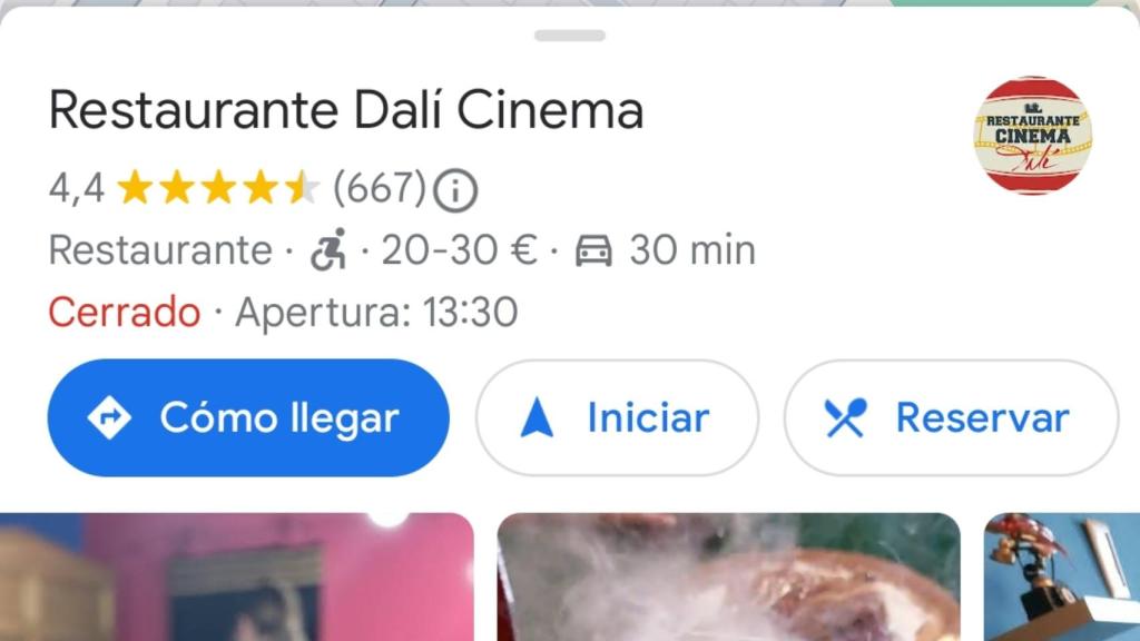 Precio de un restarante en Google Maps