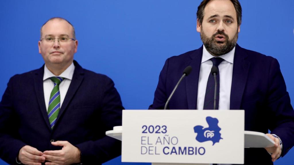 Paco Núñez y Miguel Tellado, este martes en comparecencia de prensa