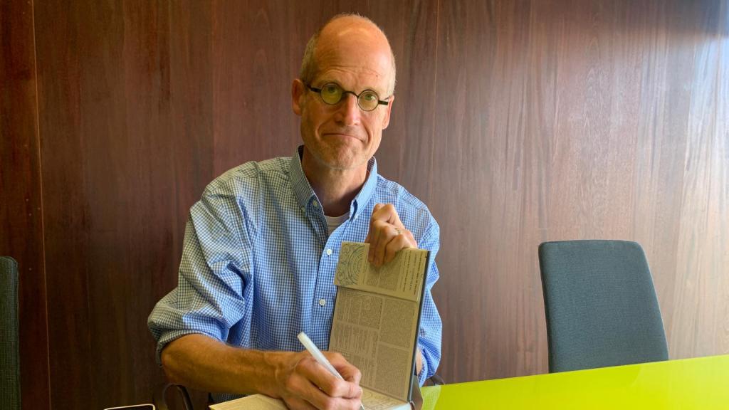 Chris Ware, este martes en el Museo Reina Sofía. Foto: F. D. Quijano