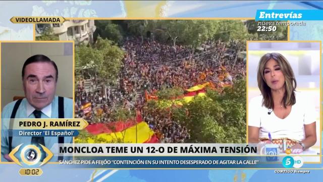 Pedro J. Ramírez este martes en el programa 'La Mirada Crítica' de Telecinco.