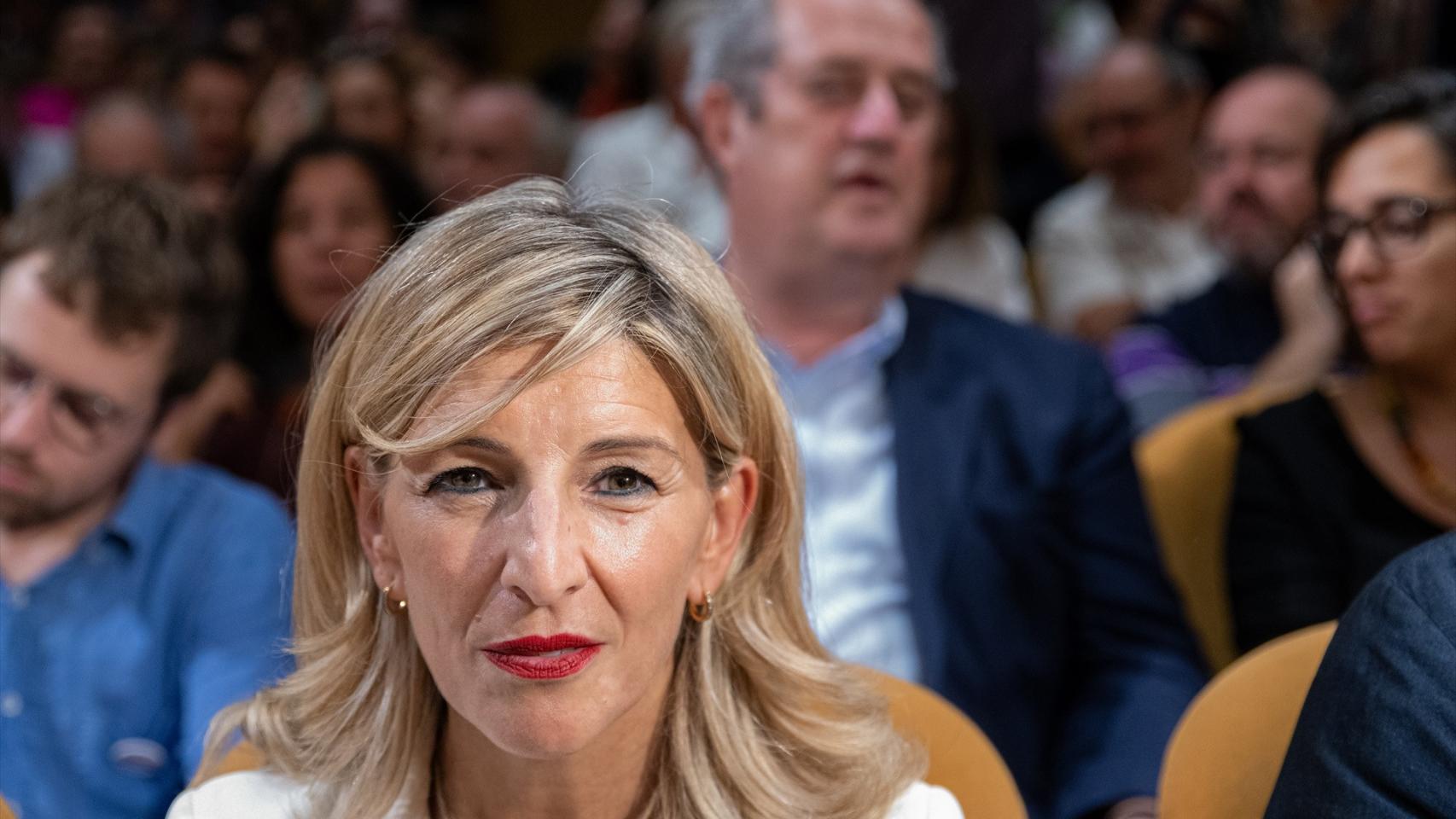 La ministra de Trabajo y Economía Social y líder de Sumar, Yolanda Díaz, este martes en Barcelona.