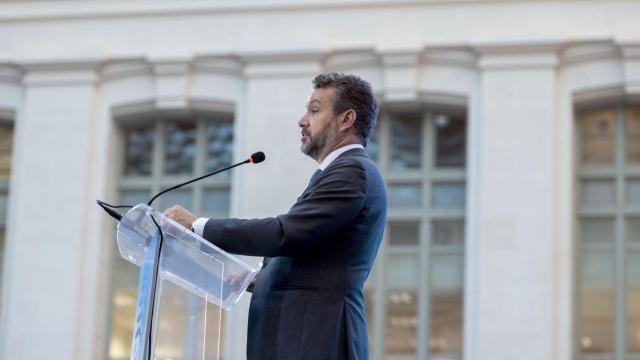 El presidente de la CNMV, Rodrido Buenaventura, interviene durante el foro ESG Summit Europe.