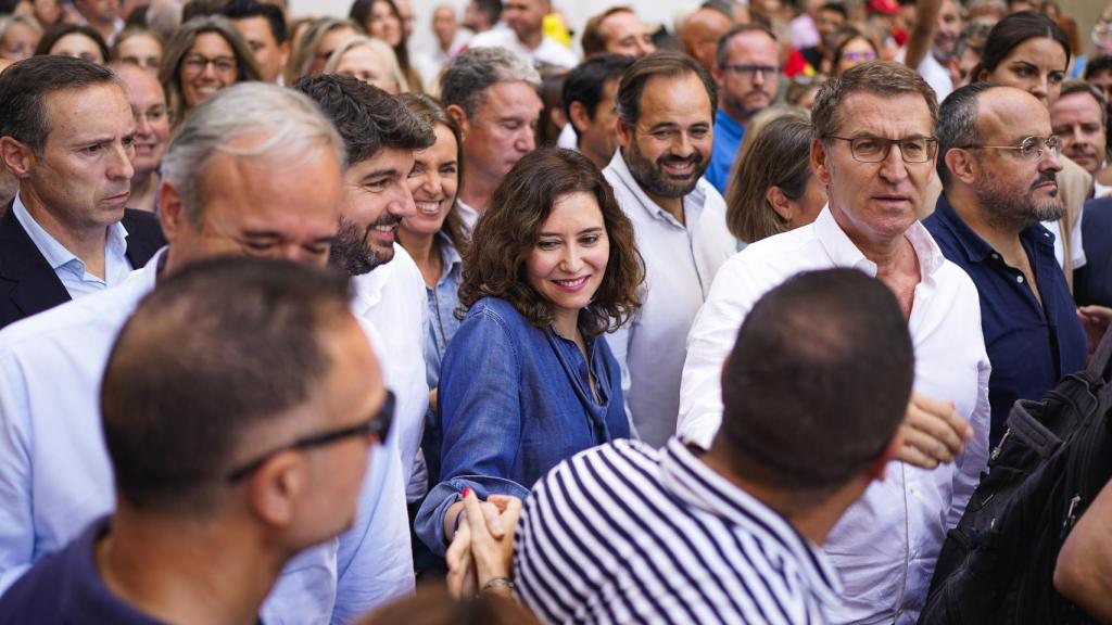 Ayuso durante la manifestación del pasado domingo en Barcelona.