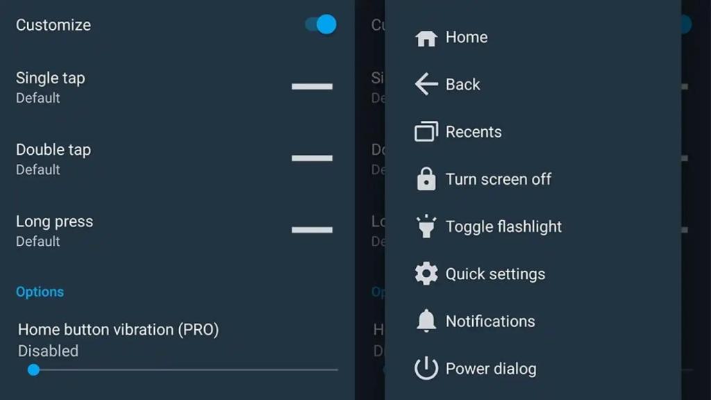 Interfaz de la app Button Mapper