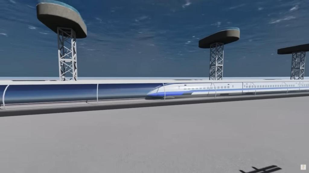 Tren dentro del túnel submarini