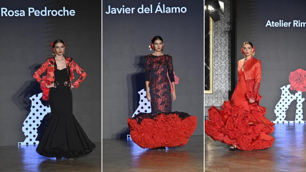 Trajes de las firmas Rosa Pedroche, Melisa Lozano y Javier del Álamo en el desfile inaugural