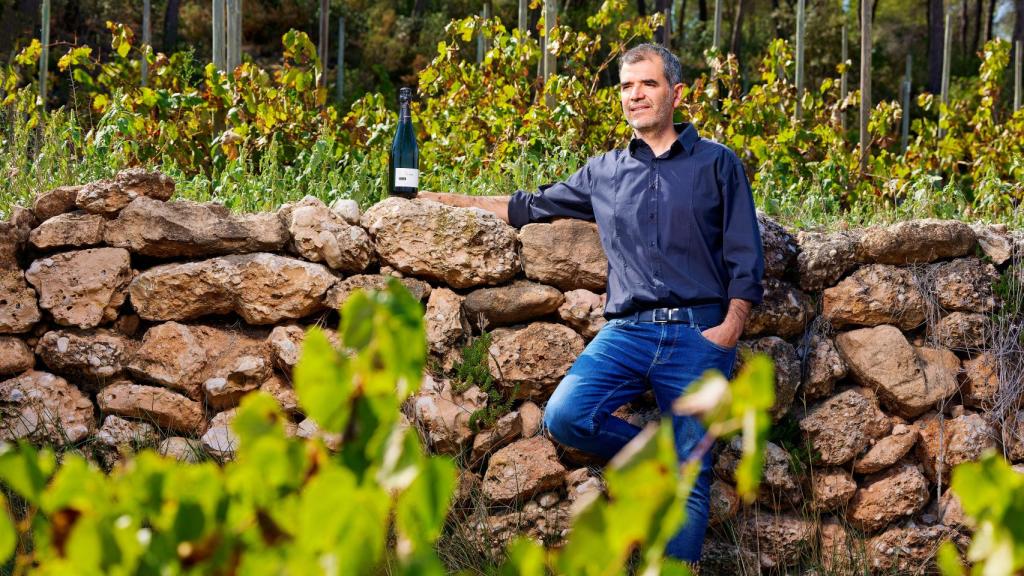 Ton Mata en la viña de Turó d'en Mota
