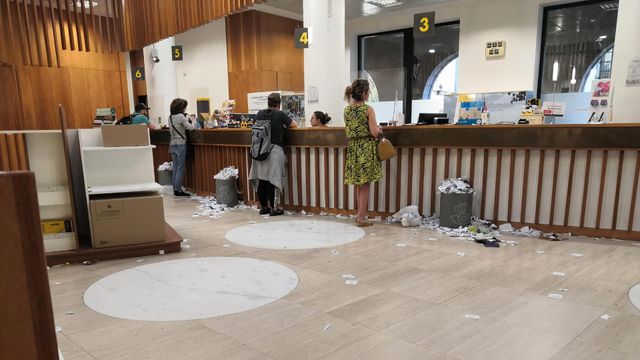 Oficina de Correos en la rúa do Franco en Santiago de Compostela