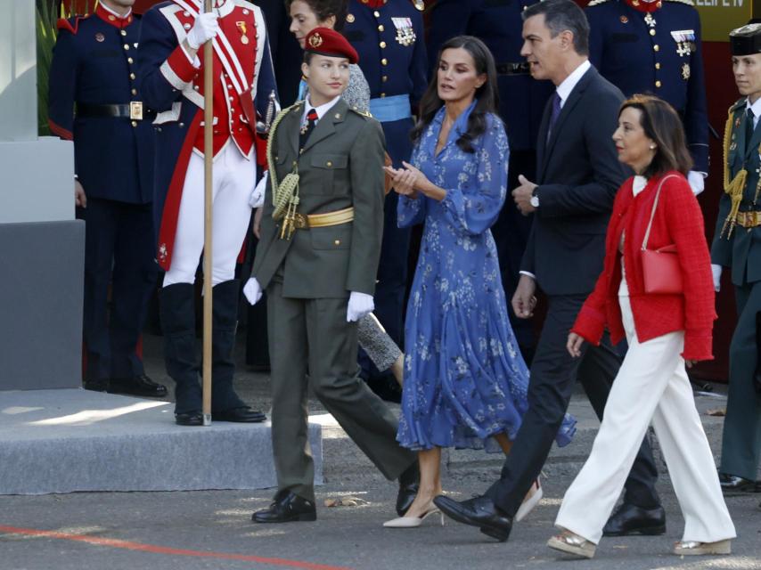 Letizia, a su llegada al desfile.