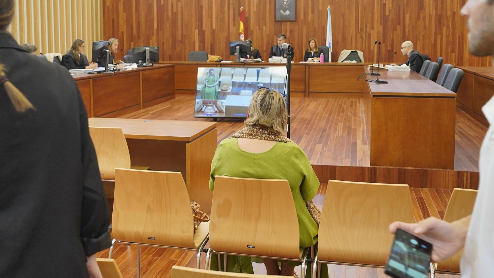 La acusada durante la declaración.