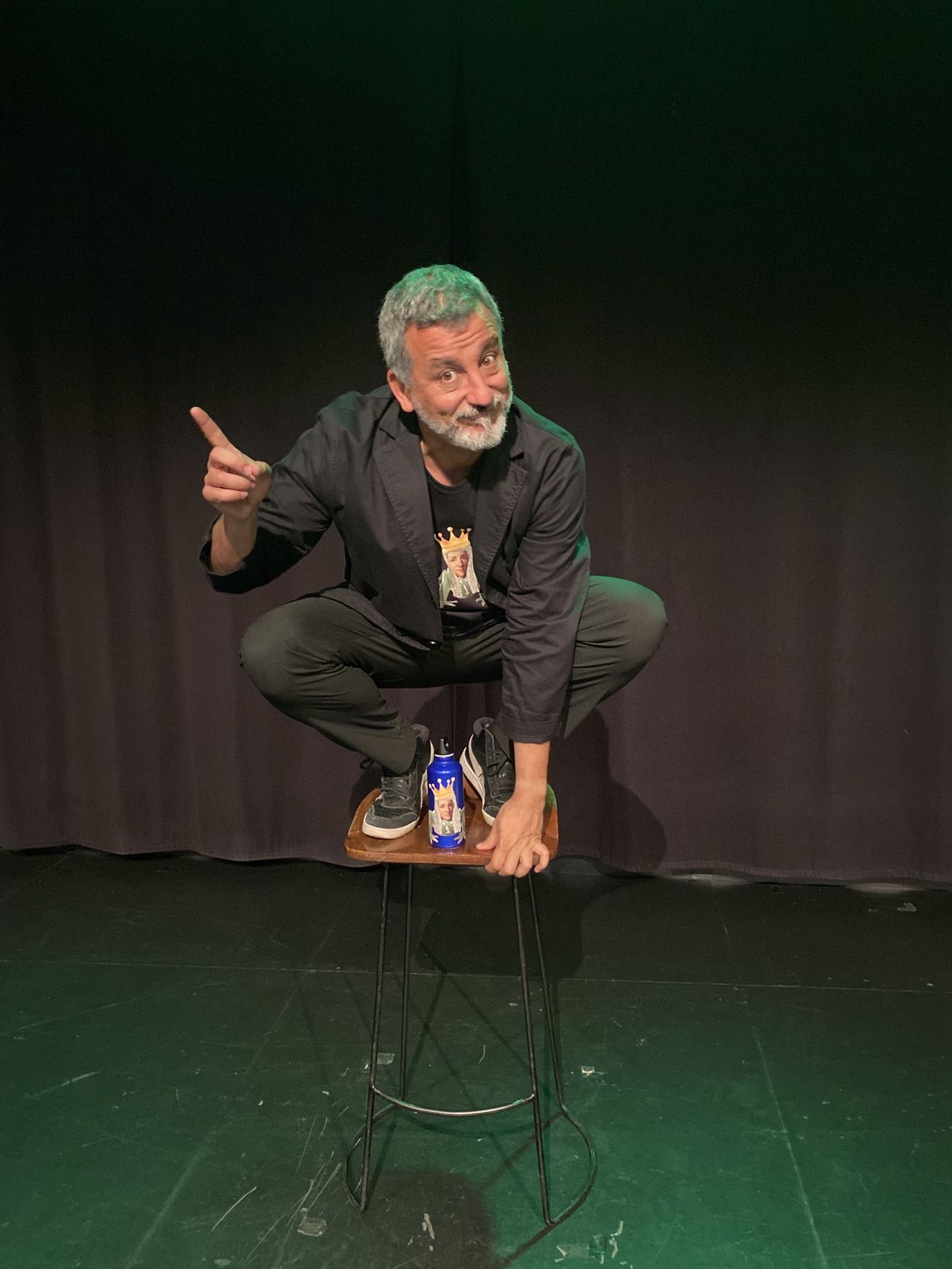 David Botello en uno de los monólogos 'Felipe V, el rey que nos salió rana', en Madrid