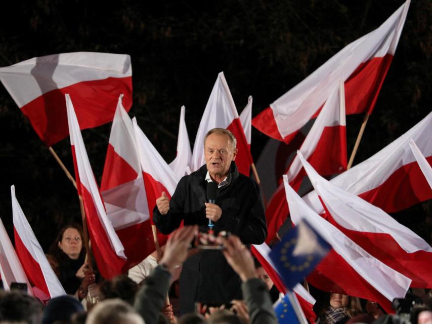 Donald Tusk, líder de la Coalición Cívica,  después del debate en la televisión pública.
