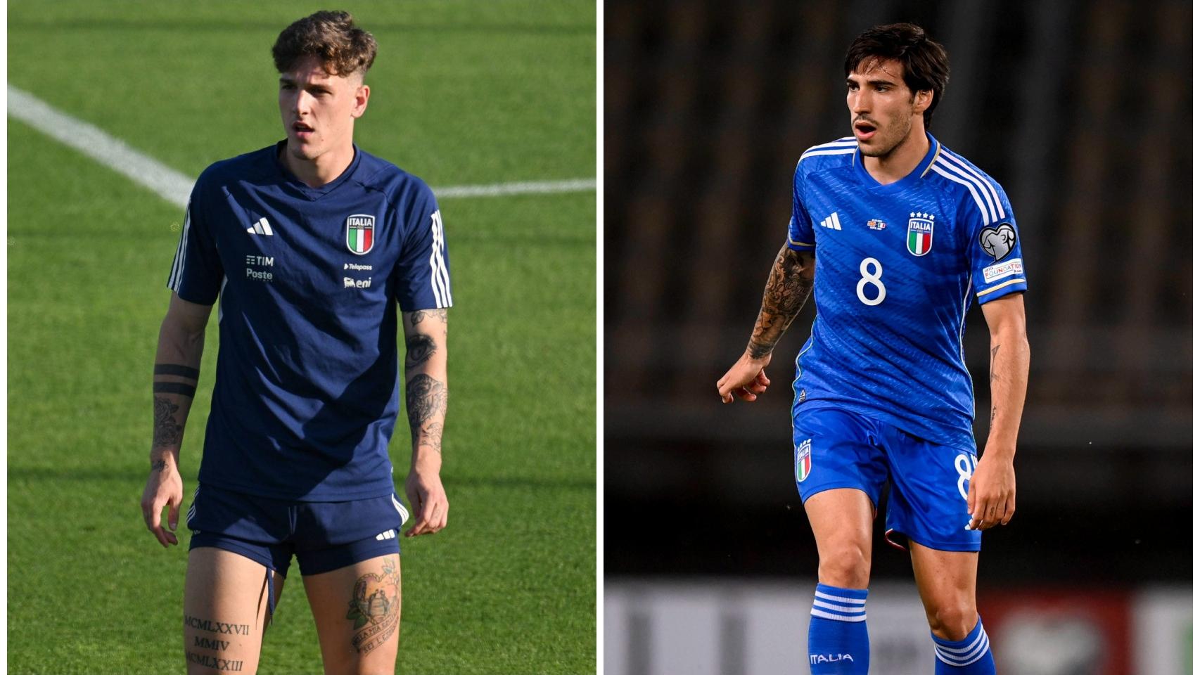 Nicolò Zaniolo y Sandro Tonali, con Italia.