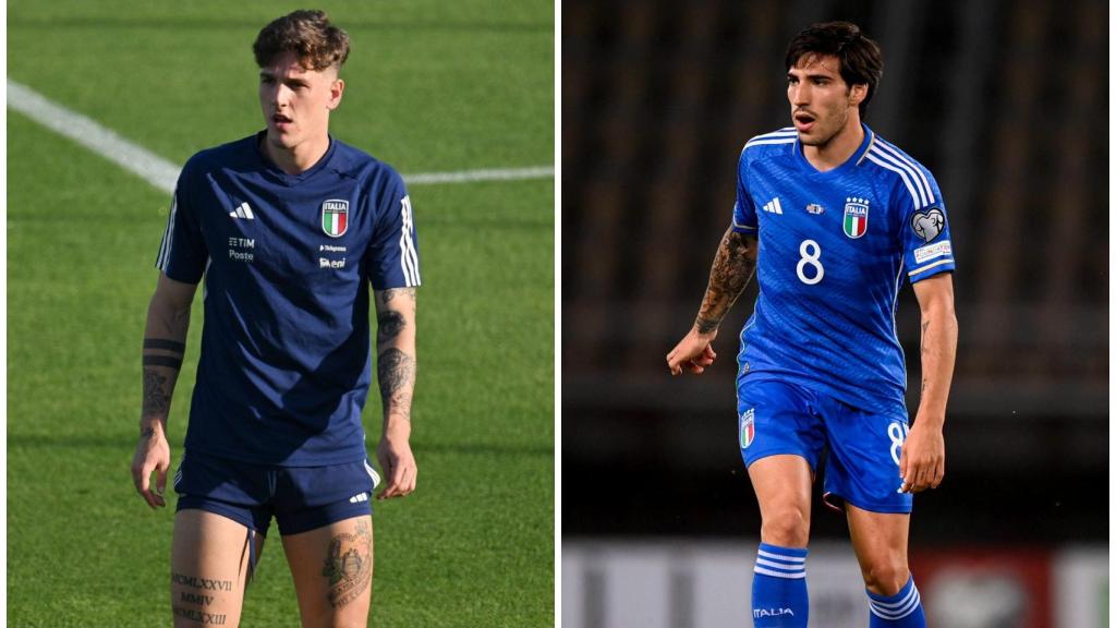 Nicolò Zaniolo y Sandro Tonali, con Italia.