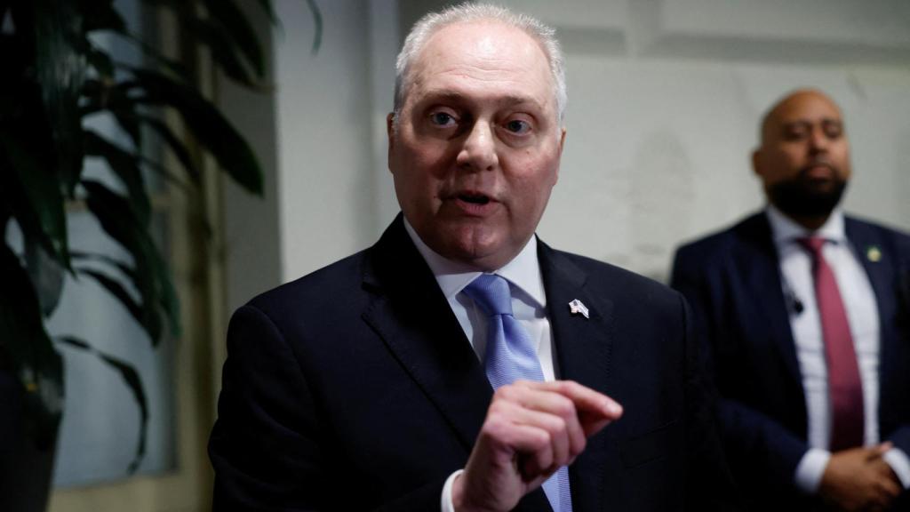 El republicano Steve Scalise tras anunciar que retira su candidatura.