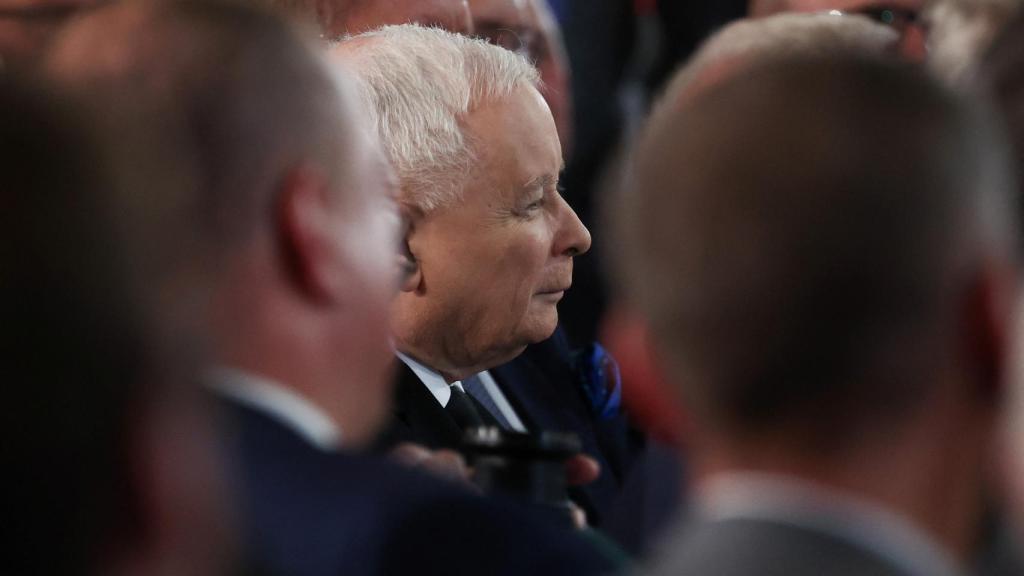 Jaroslaw Kaczynski, líder del partido gobernante Ley y Justicia, en un acto electoral de Przysucha.