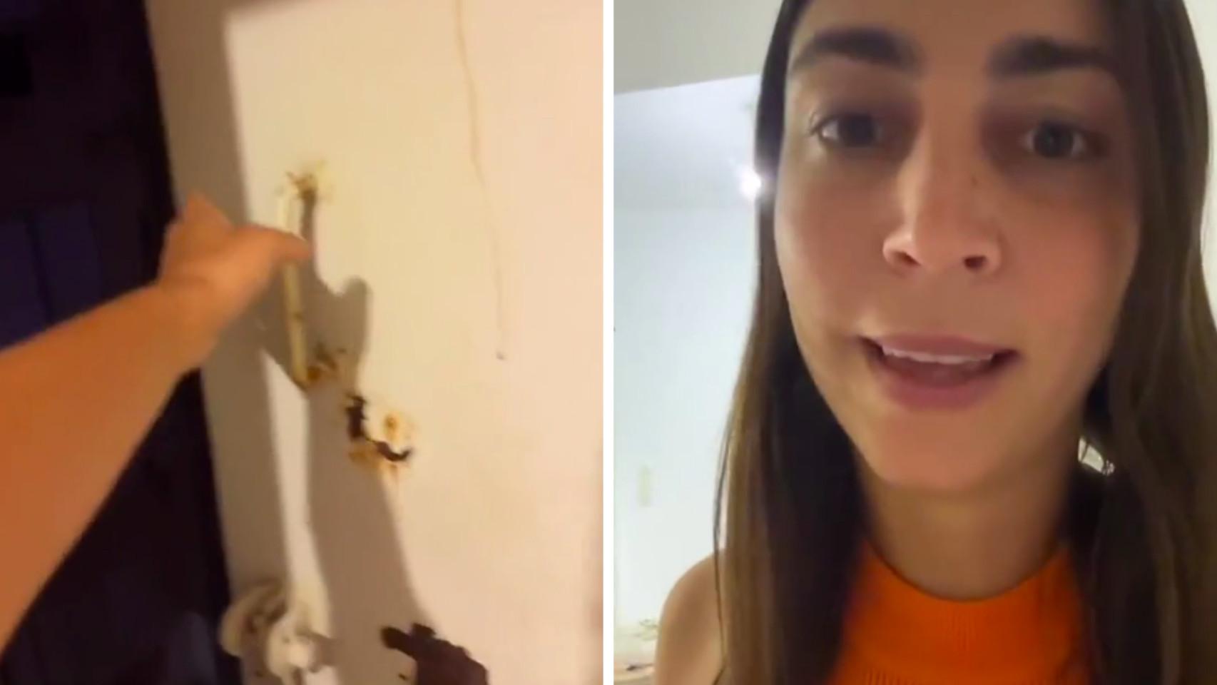 Dos capturas del vídeo que se ha hecho viral.