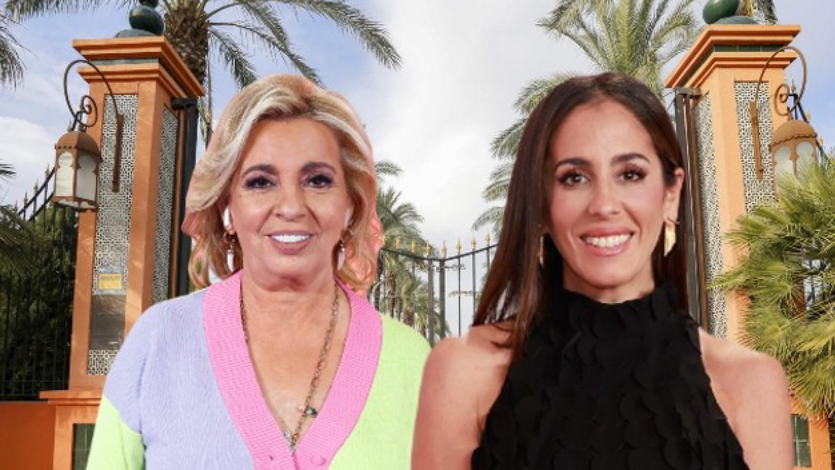 Montaje de EL ESPAÑOL de Carmen Borrego y Anabel Pantoja en la Hacienda.