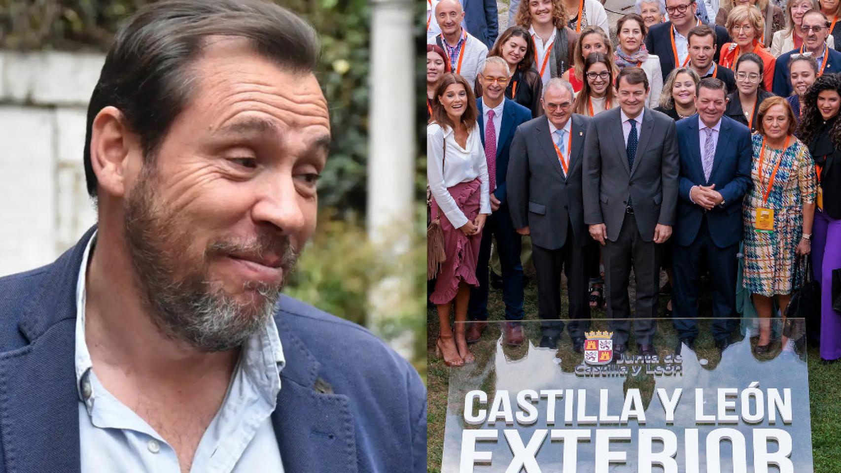 Óscar Puente y, a la derecha, una imagen del Congreso, inaugurado por Alfonso Fernández Mañueco