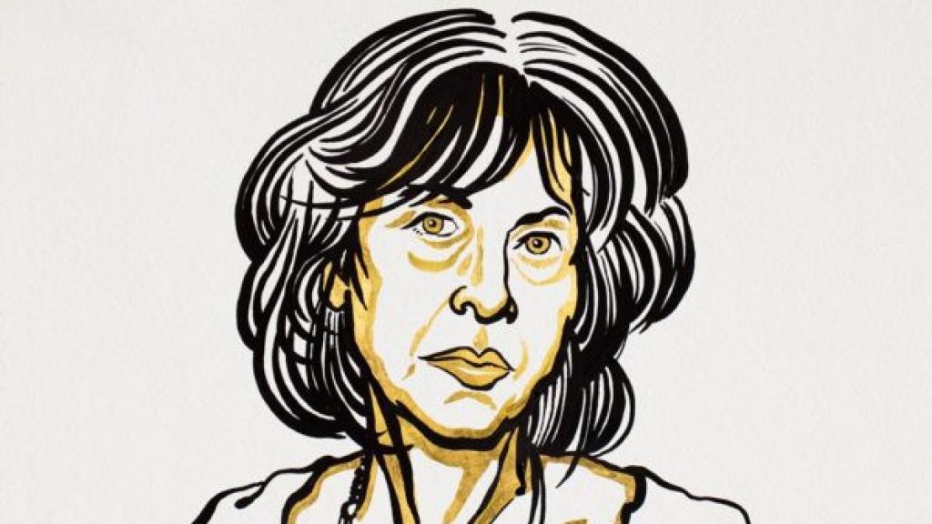Louise Glück. Ilustración de Niklas Elmehed para Nobel Media.