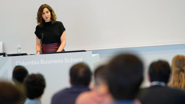 Isabel Díaz Ayuso en Columbia Business School.