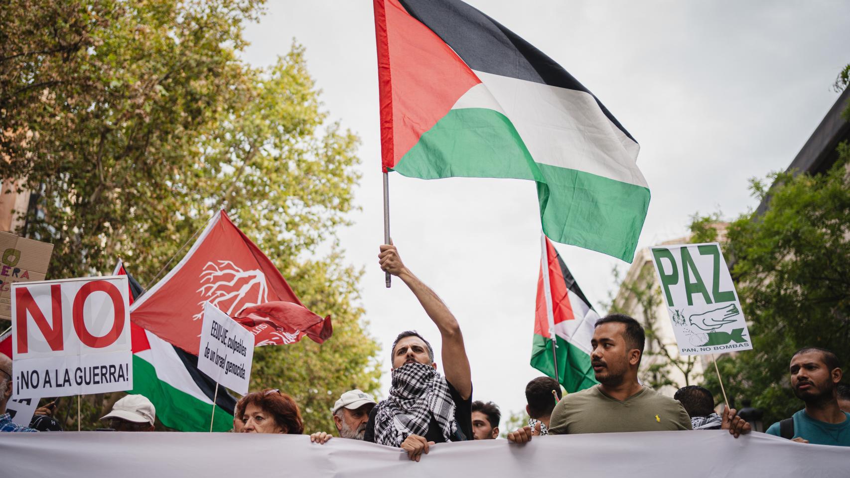 Las imagenes de la manifestación de Madrid en apoyo al pueblo palestino