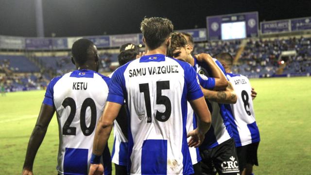Los jugadores del Hércules CF.
