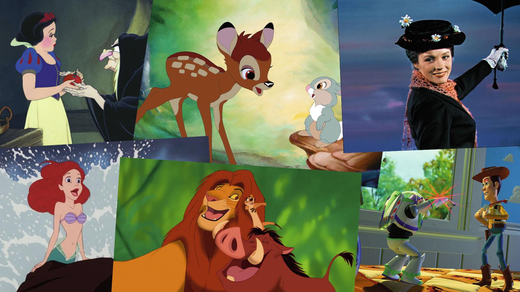 'Blancanieves', 'Bambi', 'Mary Poppins', 'La Sirenita', 'El Rey León' y 'Toy Story'.