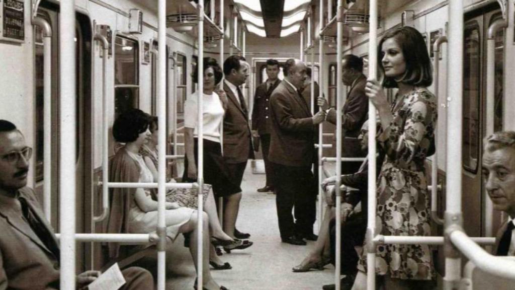 pasajeros de Metro en 1960.