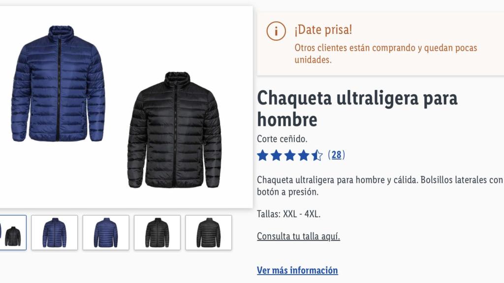 Chaqueta ultraligera.