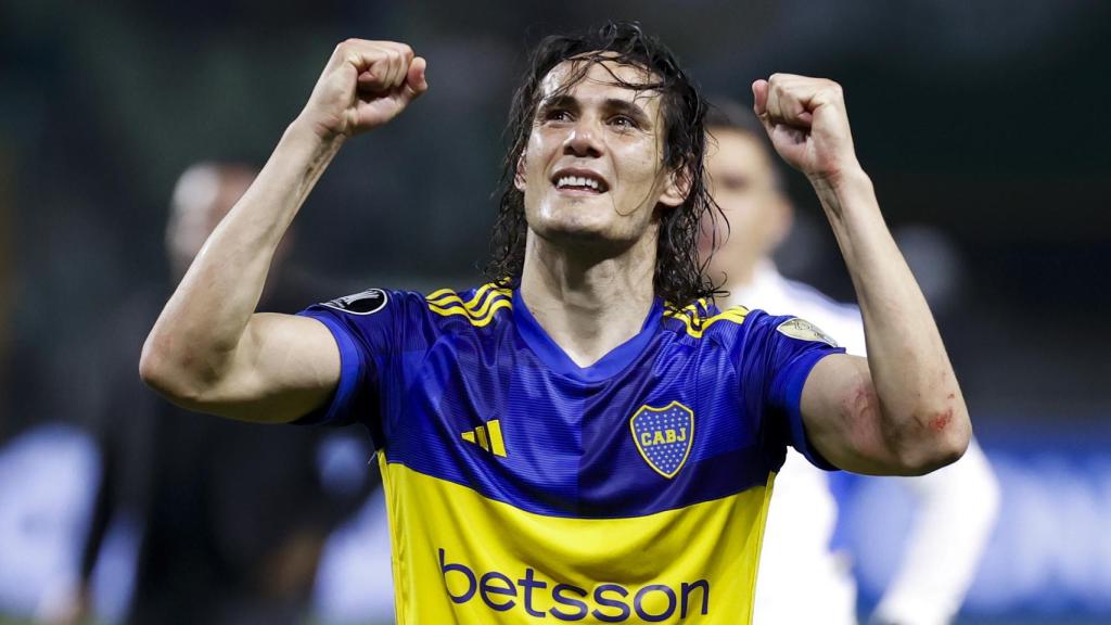 Cavani, con la camiseta de Boca Juniors.