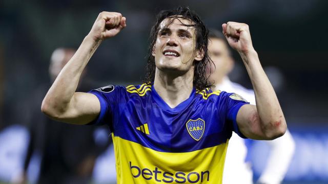 Cavani, con la camiseta de Boca Juniors.