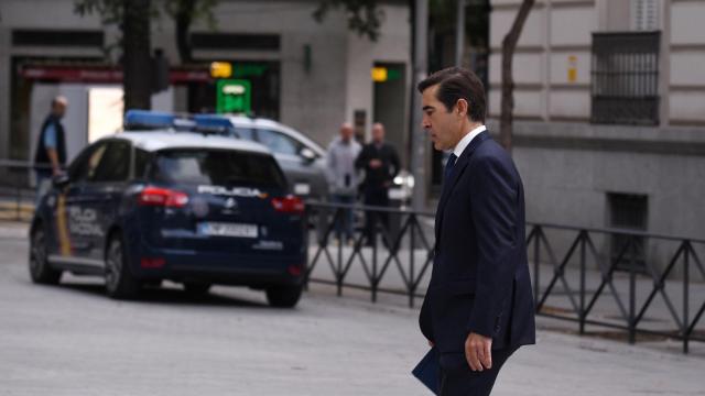 El presidente de BBVA, Carlos Torres, a su llegada a declarar a la Audiencia Nacional.