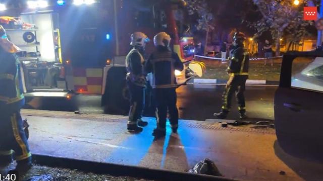 Imagen del siniestro ocurrido en Leganés este domingo.