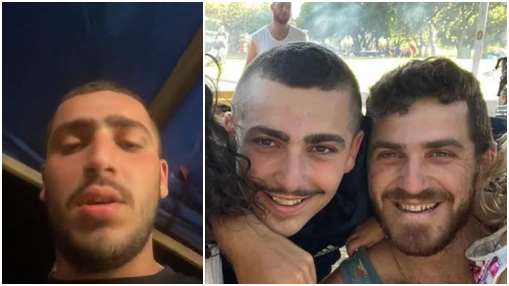 Tal Yaakov, en videollamada con EL ESPAÑOL (izda.) y con su hermano Ilan Moshe (dcha.).