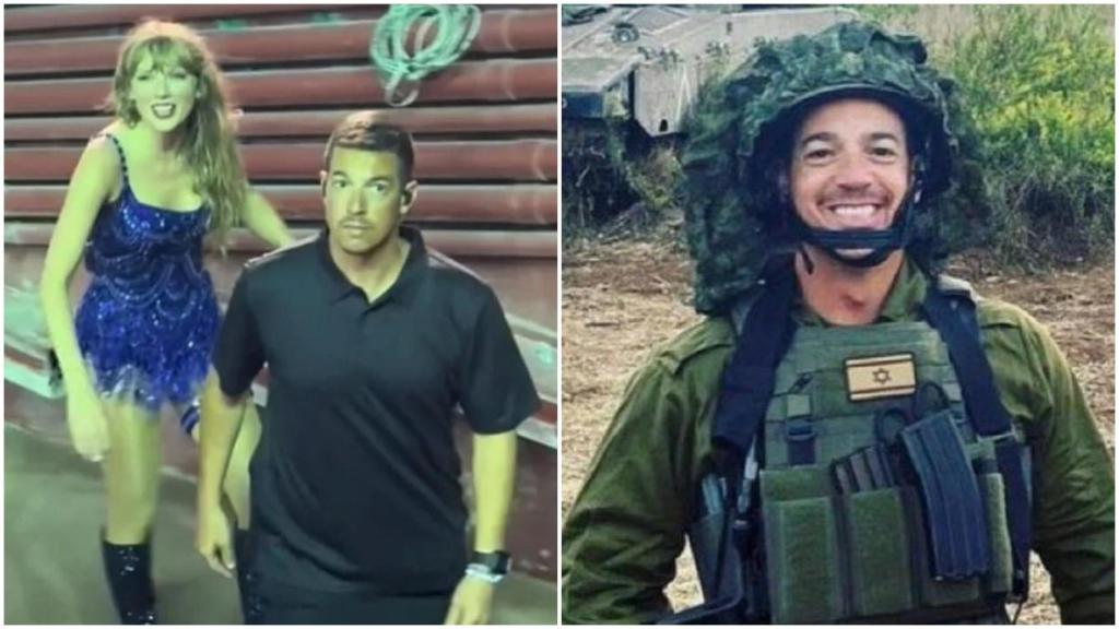 A la izquierda, el guardaespaldas con la cantante. A la derecha, él durante su etapa en el ejército.