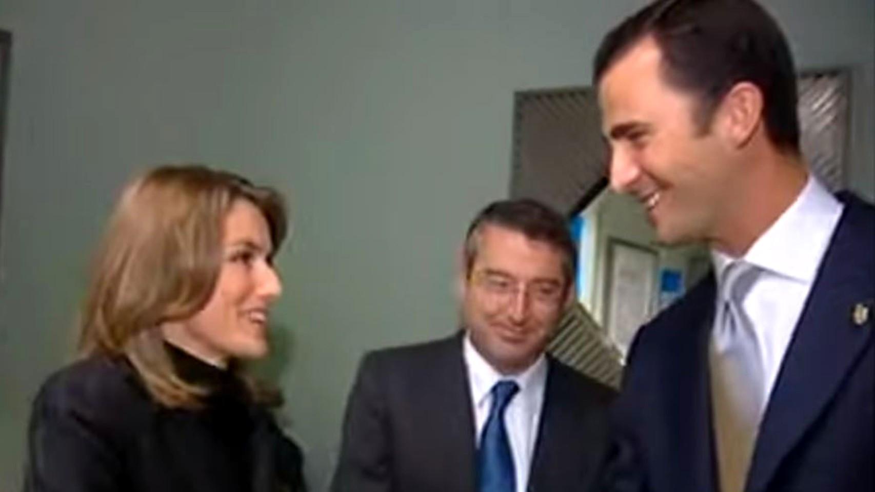 Felipe y Letizia en octubre de 2003 en Oviedo.